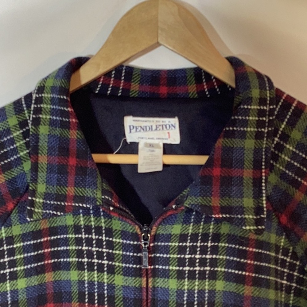 Vintage Pendleton Plaid Wool Lined Jacket Size Xl - image 2